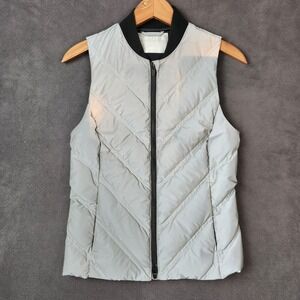 Athleta Inlet Reflective Down‎ Vest Womens XXS Gray Puffer Full Zip Outdoor